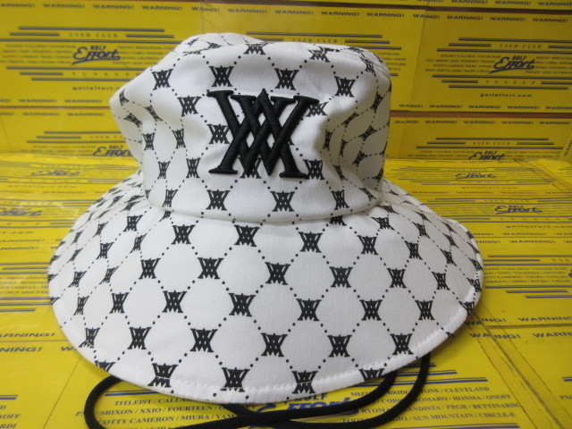 ANEW GOLF<br>AGFUUCP41 ユニセックス モノグラム パターン バケットハット M White