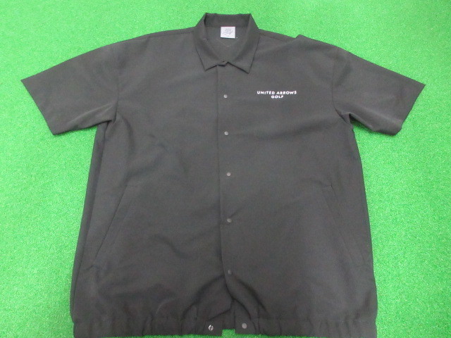 メンズ ミニリップ ショートスリーブ シャツ 防しわ 2WAYストレッチ XL Black