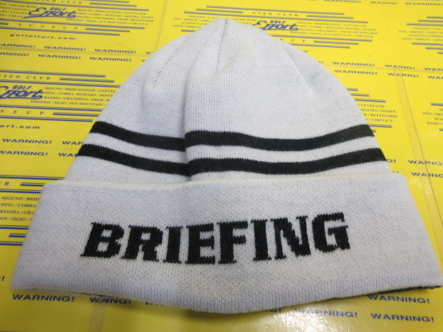 BRIEFING<br>MS WR WOOL KNIT DOUBLE LINE LOGO BEANIE BRG263MB5 White