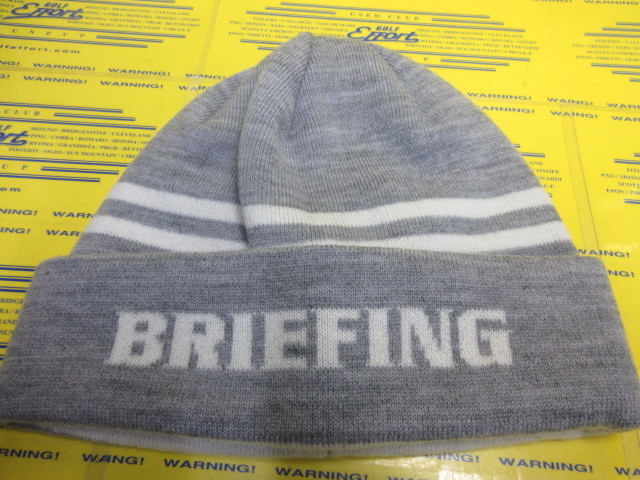 BRIEFING<br>MS WR WOOL KNIT DOUBLE LINE LOGO BEANIE BRG263MB5 Gray